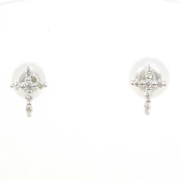 K18 White Gold Diamond Earrings in Excellent Condition