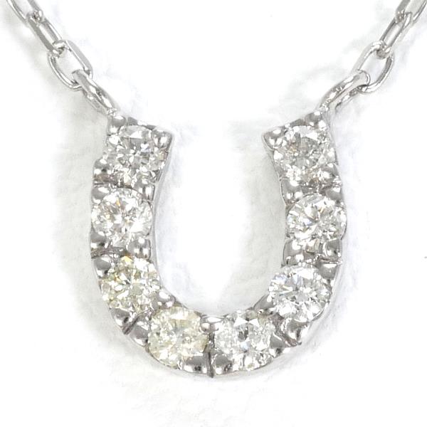 K18 White Gold Diamond Necklace 0.10ct in Excellent Condition