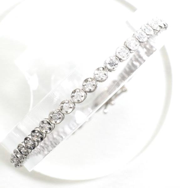 K18 White Gold Diamond Bracelet 18cm in Excellent Condition