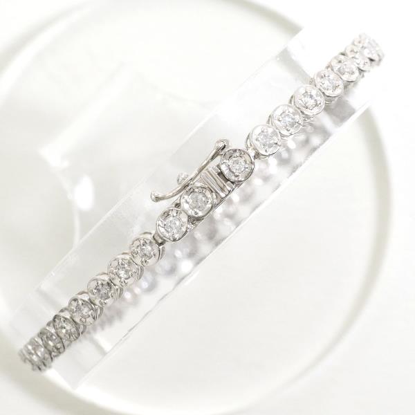 K18 White Gold Diamond Bracelet 18cm in Excellent Condition