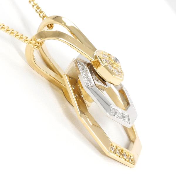 PT900 Platinum K18 Yellow Gold Diamond Necklace in Excellent Condition