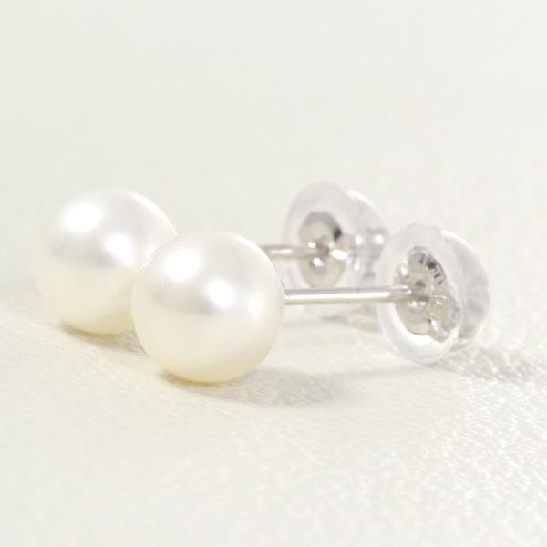 K14 White Gold Pearl Earrings in Pristine Condition