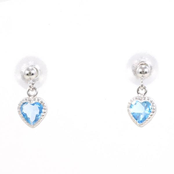 K14 White Gold Blue Topaz Earrings