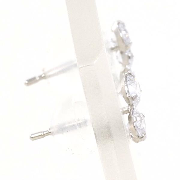 K10 White Gold Zirconia Earrings in Excellent Condition