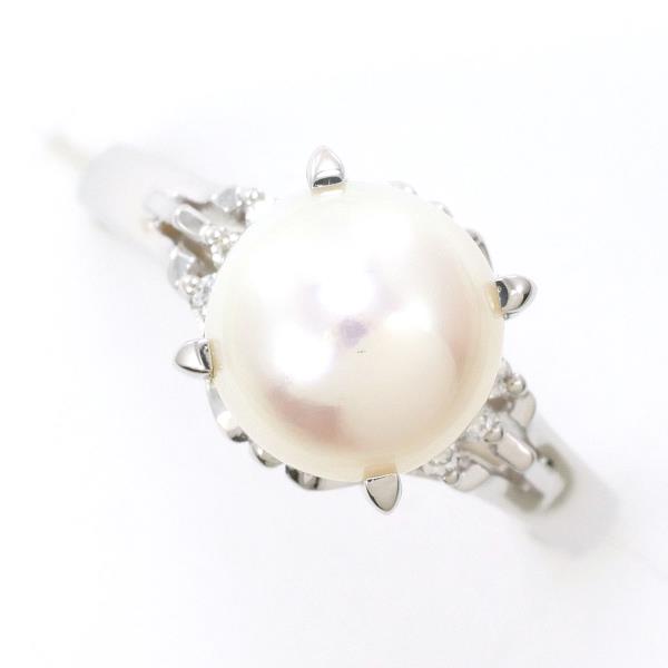 PT900 Platinum Pearl Ring 12.5