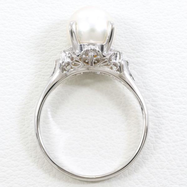 PT900 Platinum Pearl Ring 12.5 in Excellent Condition