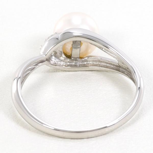 PT900 Platinum Pearl Ring 13.5