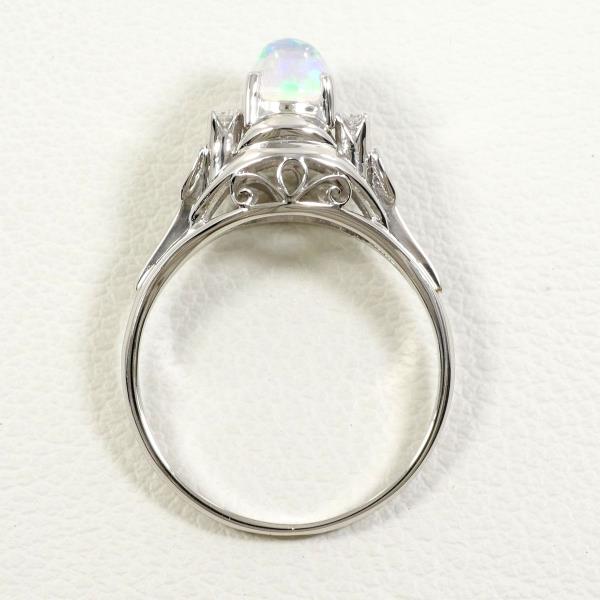 PT900 Platinum Ring Opal Diamond Jewelry in Excellent Condition