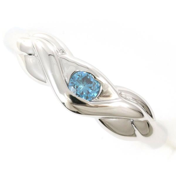 PT900 Platinum Ring Blue Diamond in Excellent Condition