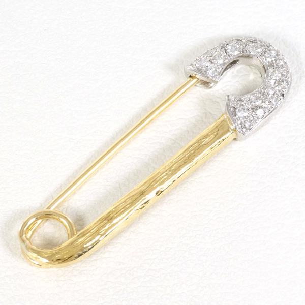 PT900 Platinum K18YG Diamond Brooch