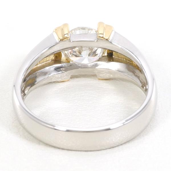 PT900 Platinum K18 Yellow Gold Diamond Ring 1.00 SI2 in Excellent Condition