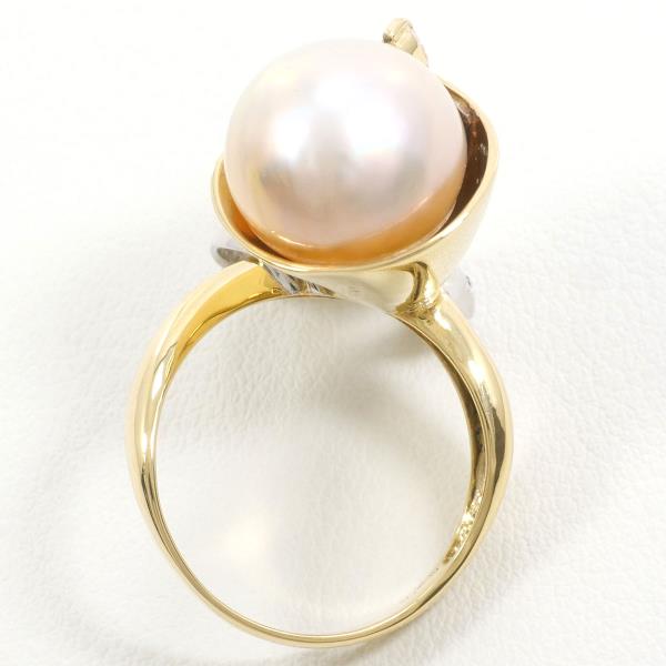 PT900 Platinum K18YG Pearl Ring 16