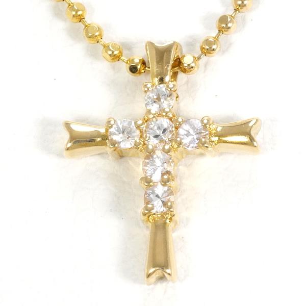 K18YG Yellow Gold White Sapphire Necklace