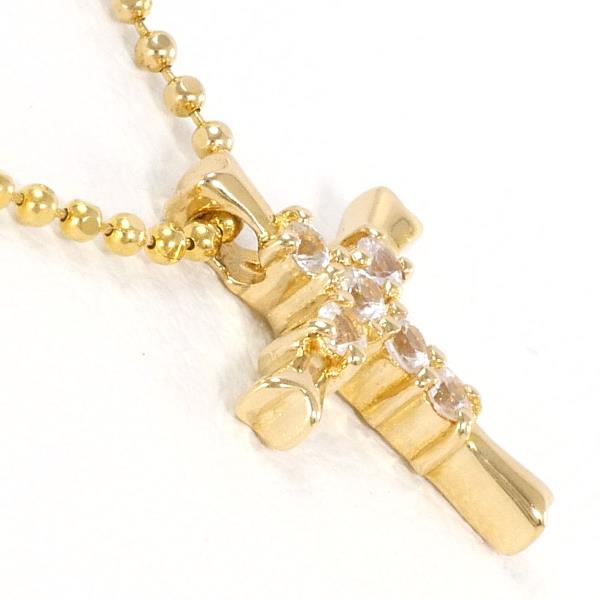 K18YG Yellow Gold White Sapphire Necklace