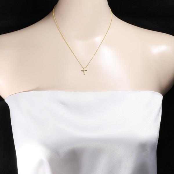 K18YG Yellow Gold White Sapphire Necklace