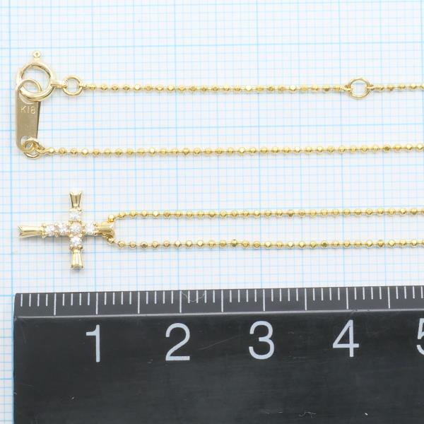 K18YG Yellow Gold White Sapphire Necklace