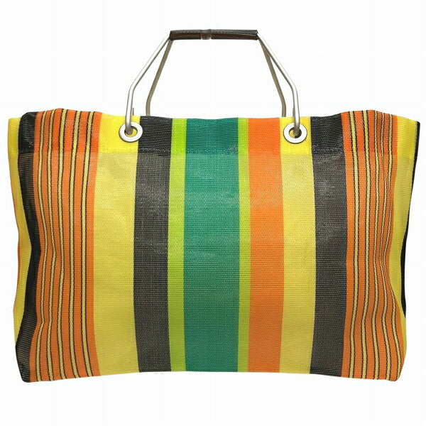 Marni Flower Cafe Stripe Mesh Tote Bag