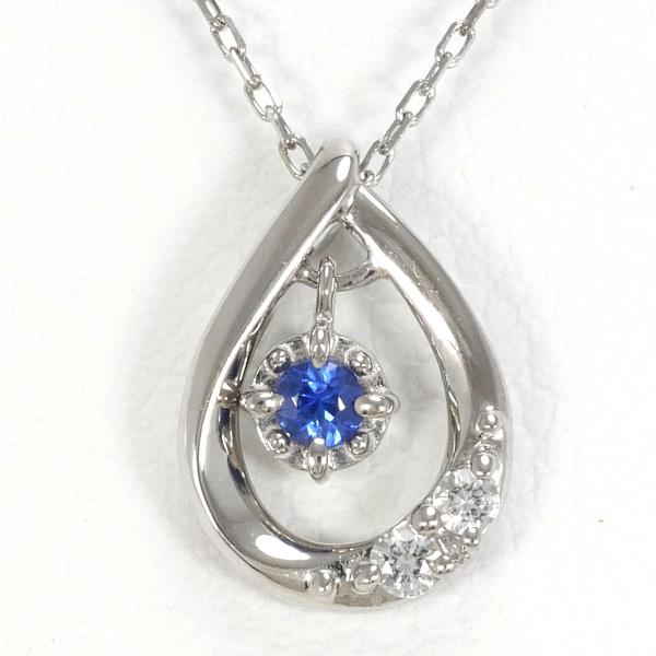 4℃ K10WG Sapphire Necklace