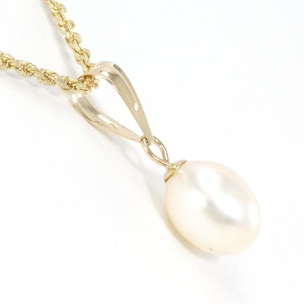 14K Yellow Gold Pearl Necklace in Excellent Condition