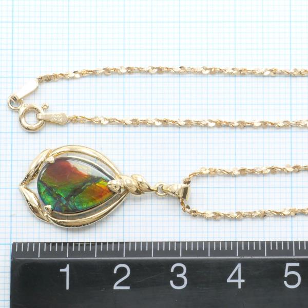 14K Yellow Gold Necklace Ammolite 6.0g 42cm in Excellent Condition