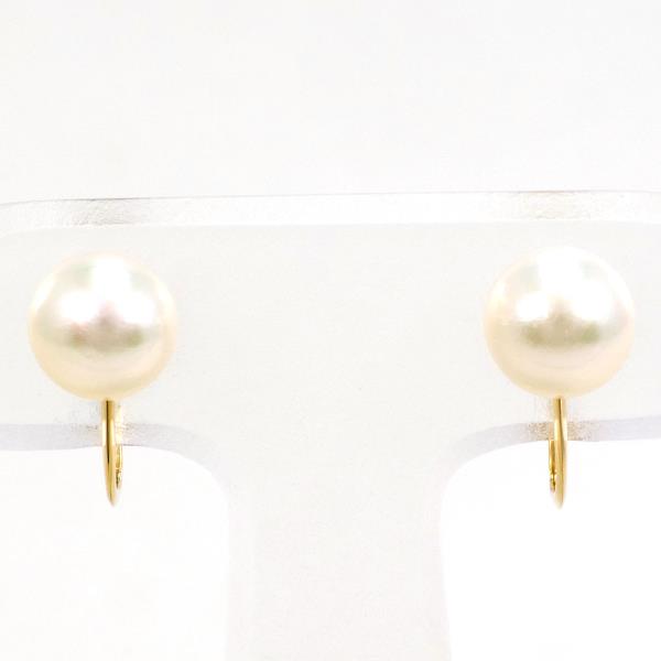 K18 Yellow Gold Pearl Earrings in Excellent Condition