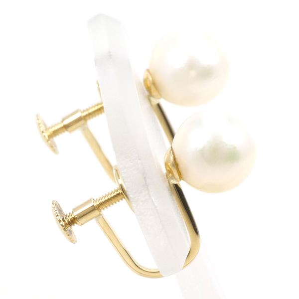 K18 Yellow Gold Pearl Earrings in Excellent Condition