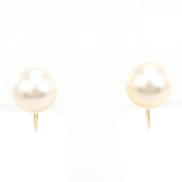 K18 Yellow Gold Pearl Earrings in Excellent Condition