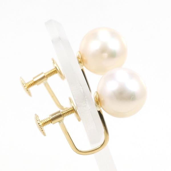 K18 Yellow Gold Pearl Earrings in Excellent Condition