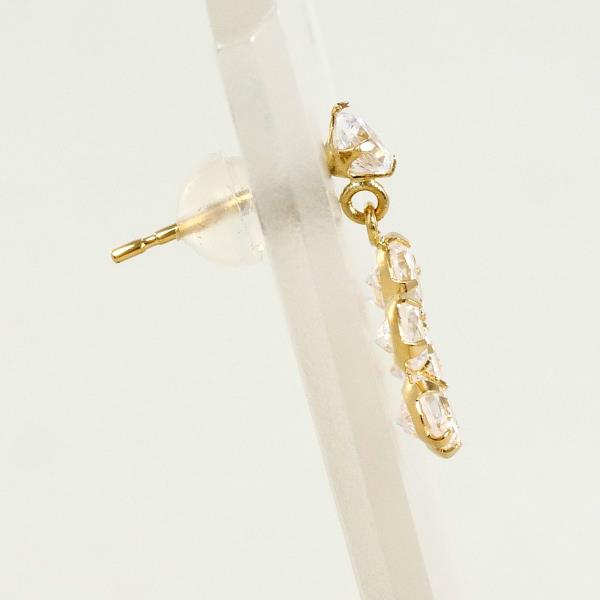 K18 Yellow Gold Zirconia Earring in Excellent Condition