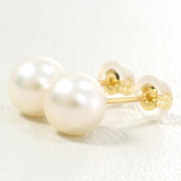 K18 Yellow Gold Pearl Earrings in Pristine Condition