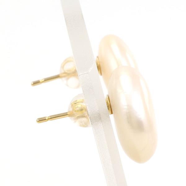 K18 Yellow Gold Pearl Earrings in Excellent Condition