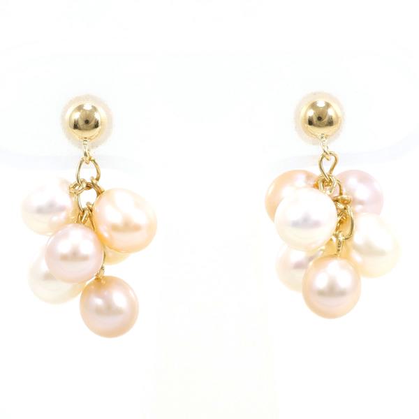 K18 Yellow Gold Pearl Earrings in Excellent Condition