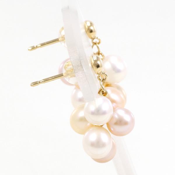 K18 Yellow Gold Pearl Earrings in Excellent Condition