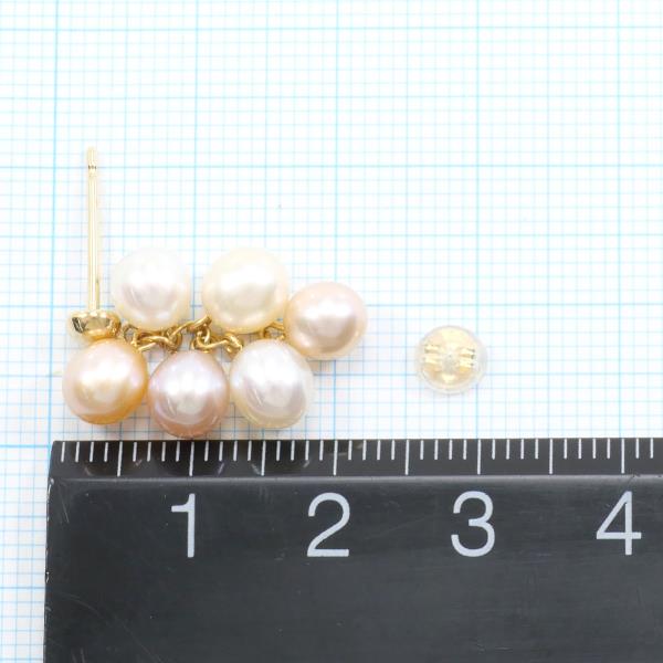 K18 Yellow Gold Pearl Earrings in Excellent Condition