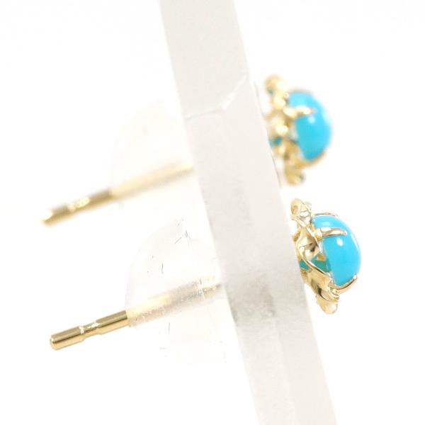 K18 Yellow Gold Turquoise Earrings in Excellent Condition