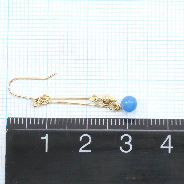 K18 Yellow Gold Earrings with Natural Stone in Excellent Condition