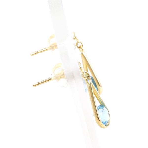 K18 Yellow Gold Blue Topaz Earrings in Excellent Condition