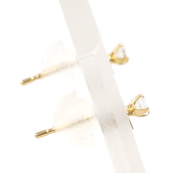 K18 Yellow Gold Zirconia Earrings in Excellent Condition