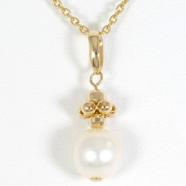 K18 Yellow Gold Pearl Necklace in Pristine Condition