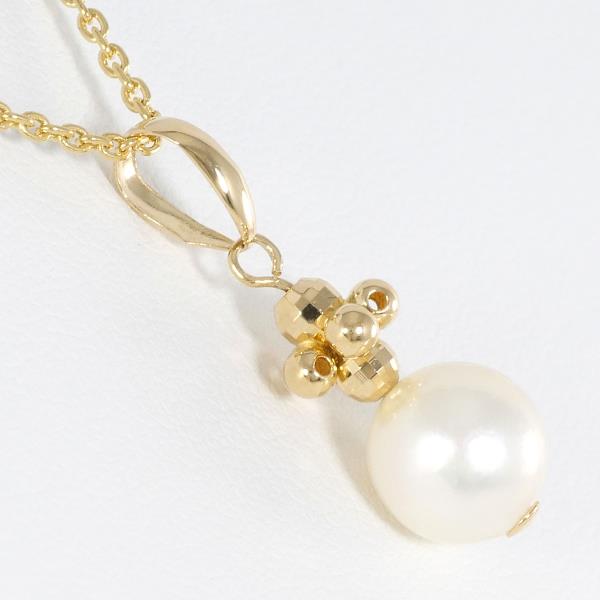 K18 Yellow Gold Pearl Necklace in Pristine Condition