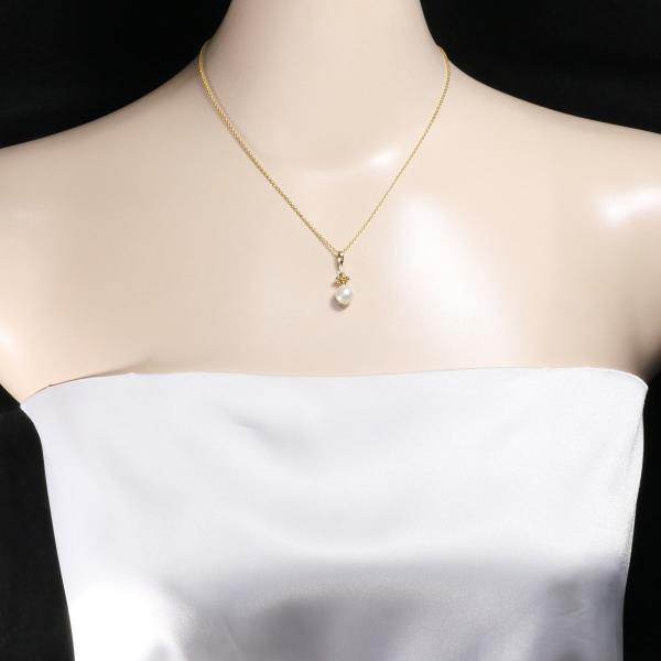 K18 Yellow Gold Pearl Necklace in Pristine Condition