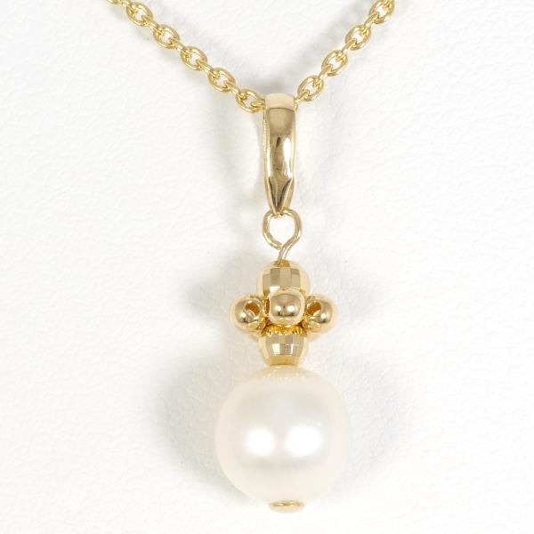 K18 Yellow Gold Pearl Necklace in Pristine Condition