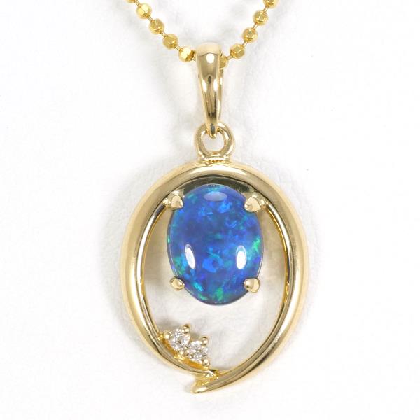 18K Yellow Gold Opal Necklace in Excellent Condition