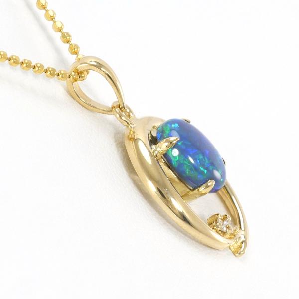 18K Yellow Gold Opal Necklace in Excellent Condition