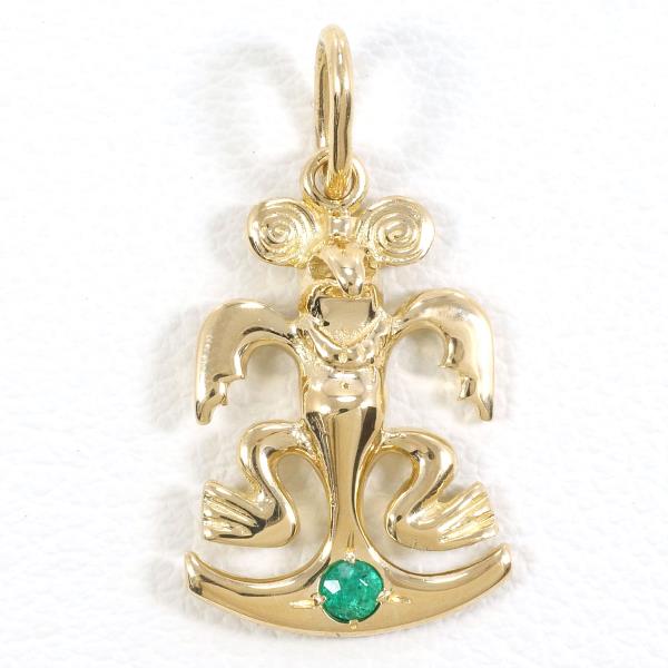 K14 Yellow Gold Emerald Pendant Top