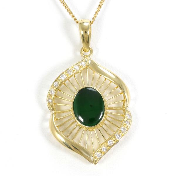 K18 Yellow Gold Nephrite Necklace in Pristine Condition