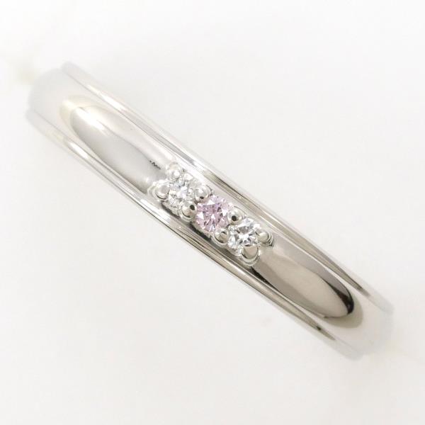 PT900 Platinum Ring with Pink Sapphire and Diamond in Excellent Condition