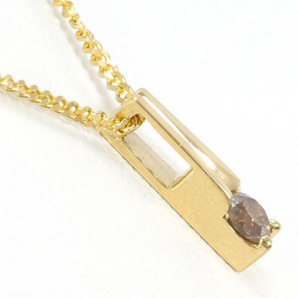 K18 Yellow Gold Necklace with Brown Diamond in Pristine Condition