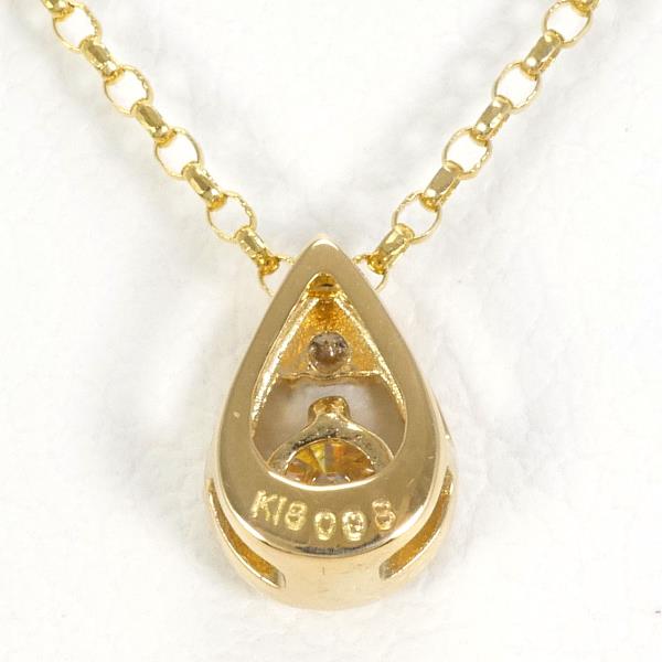 K18 Yellow Gold Diamond Necklace in Excellent Condition