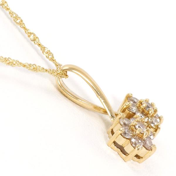 K18 Yellow Gold Necklace with Brown Diamond in Excellent Condition